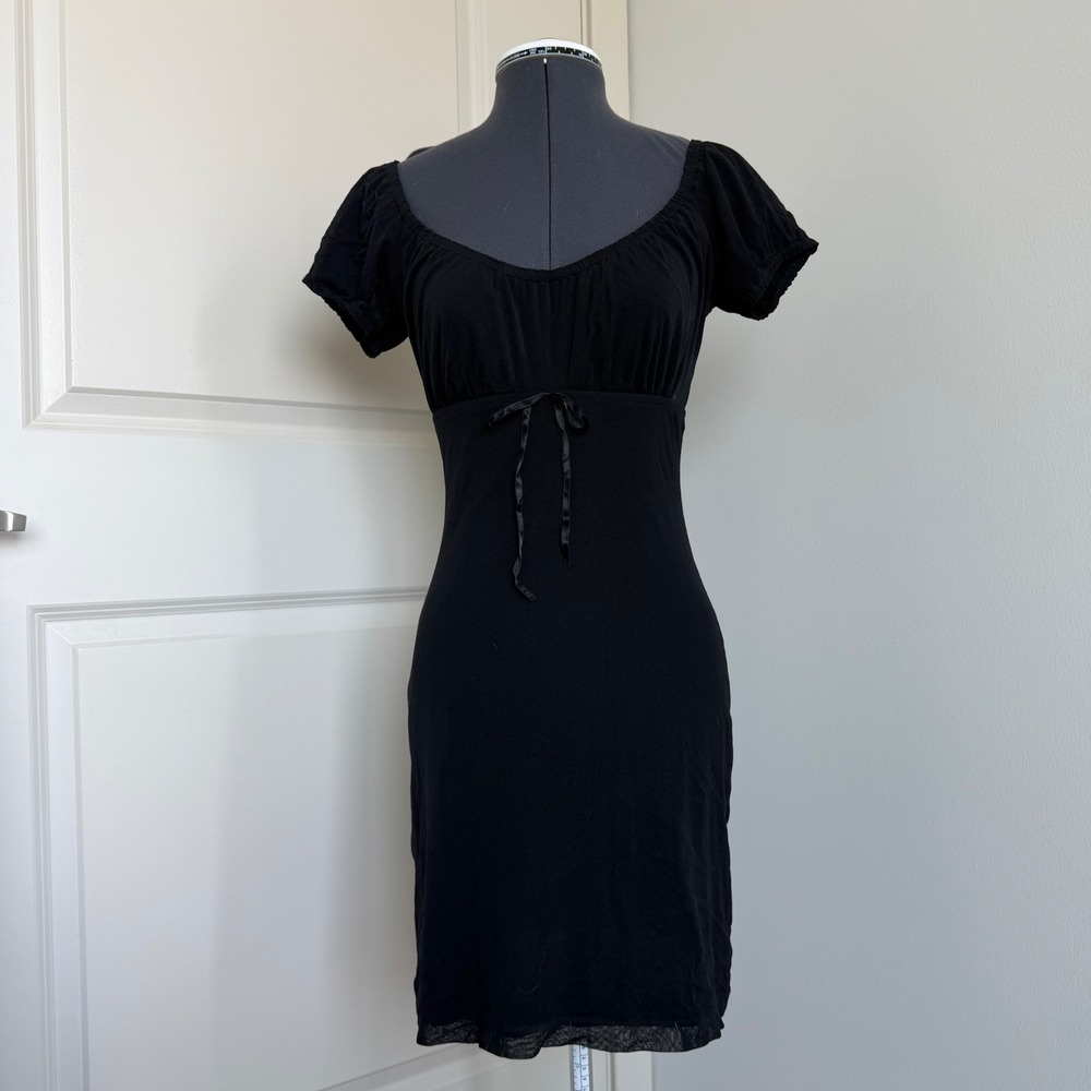 Vintage Y2K Guess Jeans Black Milkmaid Stretch Mesh Size Small